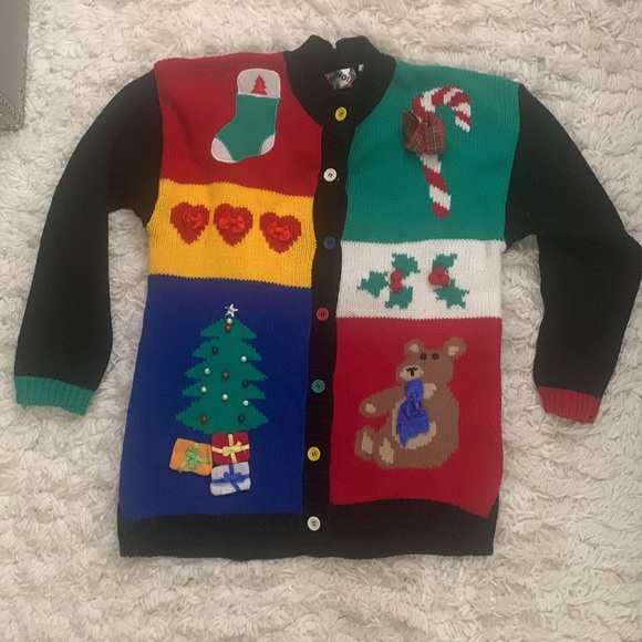 Vintage Sweaters - VINTAGE Christmas Cardigan Sweater